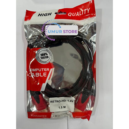 1.5mt HDMI Bakır Korumalı Kablo