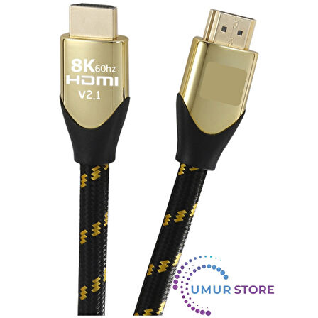 8K60 2 Metre HDMI 2.1 48 Gbps 8k Ultra Hd Premium Sertifikalı 8k 60Hz 4320P 4K 120Hz 2160P 26 Awg D-Hdr Hdcp 2.3 Earc Destekli