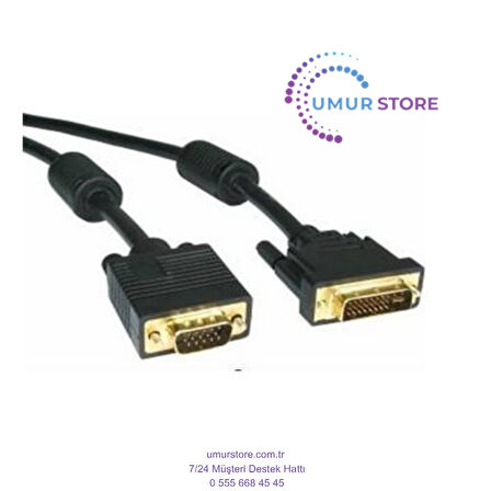DVI VGA Kablo 1.8 Metre 24+5 DVI VGA Kablo