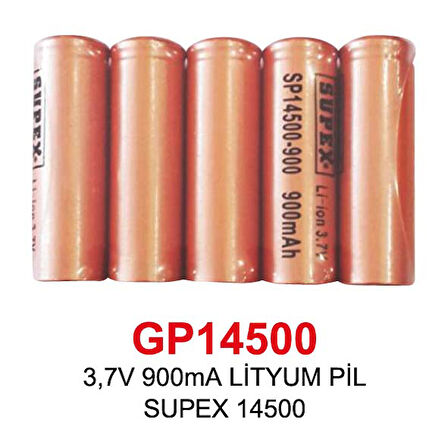 3,7V 900mA LİTYUM PİL SUPEX 14500