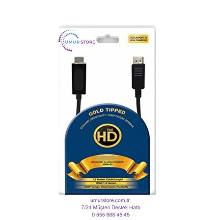 IDPH-18T Displayport To Hdmi Kablo 1.8mt