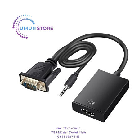 VGA To HDMI Çevirici VGA + Audio To HDMI Converter