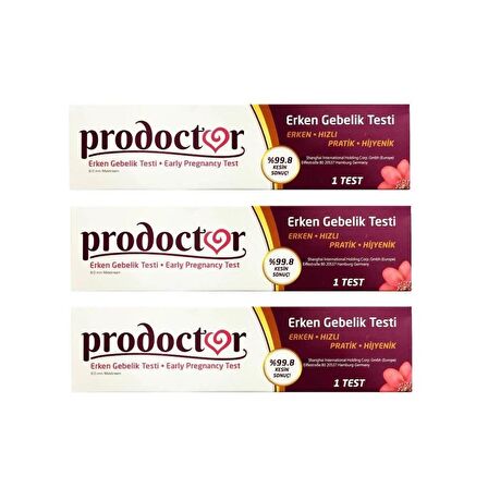 Prodoctor Pratik Erken Gebelik Testi 1 Test x 3 Paket