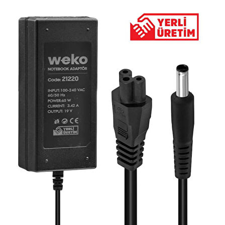 19 Volt 3.42 Amper 65 Watt Notebook Adaptör (4.5*3.0 Uçlu)
