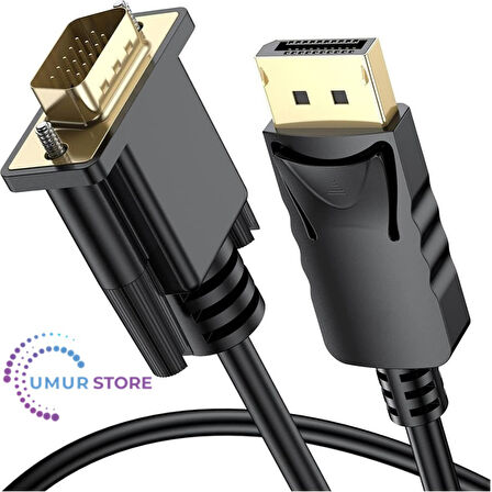 Display Port To VGA Kablo Display VGA Dp To VGA 1.8m Displayport Erkek VGA Erkek Kablo 1.8 Metre Çevirici Dönüştürücü
