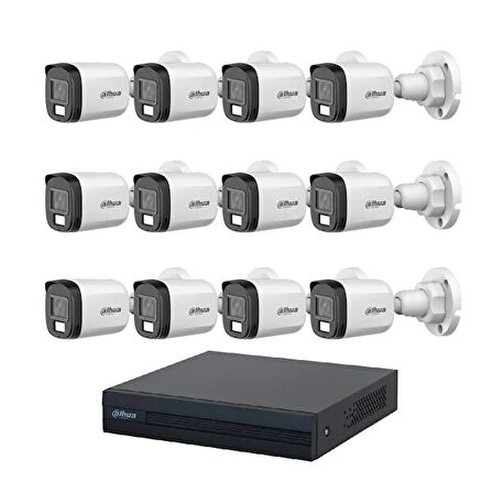 Dahua 5 Mp 12 Kameralı Sesli 30 Metre Renkli Gece Görüşlü Full Hd Kamera Seti