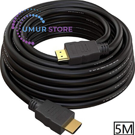 HDMI 5 Metre LCD Laptop Full Hd Ara Altın Kaplama Bağlantı Kablosu