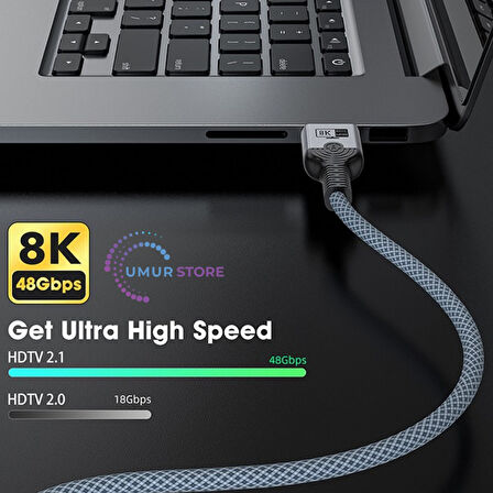 2-Metre HDMI To HDMI Ultra Sertifikalı HDMI 2.1 Kablo 48Gbps 8K/60Hz,4K/120Hz,4K/60Hz, Earc, Hdcp 2.2, D-Hdr, Dolby Vision