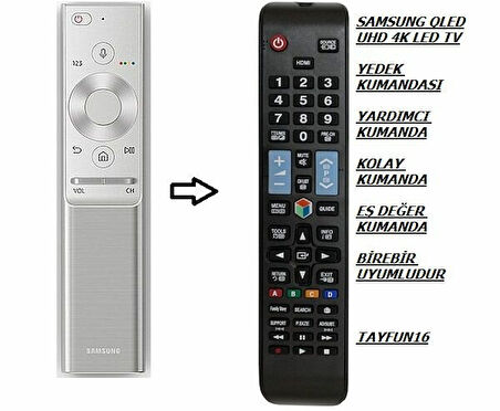 SAMSUNG ile uyumlu SİHİRLİ AIR MAUSE SMART TV YEDEK KUMANDASI