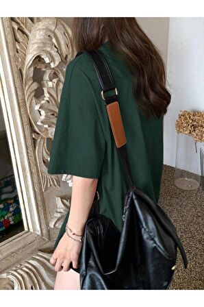 Kadın Yeşil Thousand Baskılı Oversize T-shirt