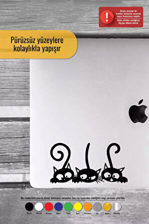 Sevimli Kediler Sticker Oto Motor Laptop Duvar Folyo Sticker 20 X 10 Cm