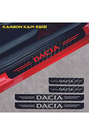 MRK Dacia Solenza İçin Uyumlu Aksesuar Oto Kapı Eşiği Sticker Karbon 4 Adet