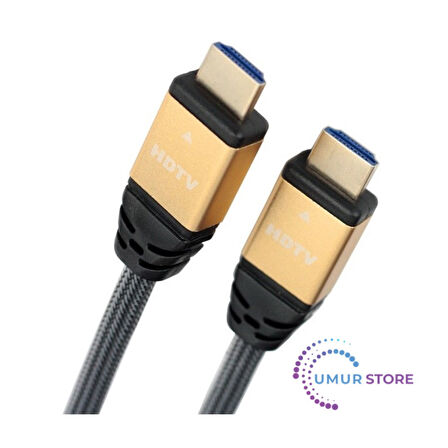 4K HDMI 2.0 Kablo - 60 HZ - Naylon Örgülü - Altın Uçlu - 3 Metre