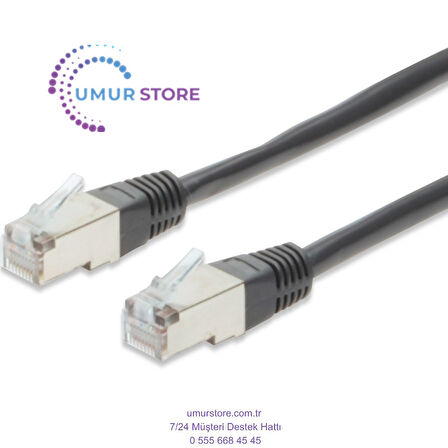 CAT.5e Crossover Patch Kablo S/STP Zırhlı AWG 26 5 m - Siyah