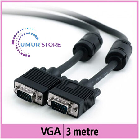 Vga Monitör Kablosu - Siyah - 3M