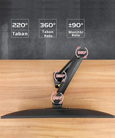 32” inç Lcd Led Monitör Masa Üstü Full Hareketli Askı Aparatı