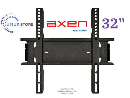 Axen AX32DAB04 32" 81 Ekran Uydu Alıcılı HD Ready LED 32”, 39”, 40” Uyumlu Lcd Led TV Sabit Duvar Askı Aparatı