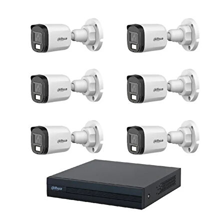 Dahua 5 Mp 6 Kameralı Sesli 30 Metre Renkli Gece Görüşlü Full Hd Kamera Seti