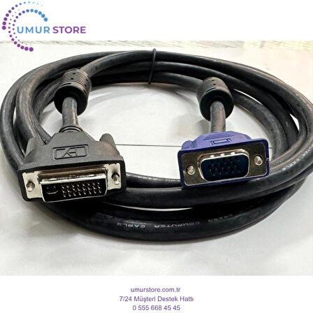 3 Metre DVI VGA Kablo 24+5 DVI VGA Kablo