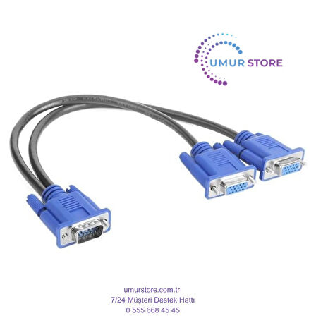VGA Y Kablo VGA Splitter Kablo 2 Li VGA Çoklayıcı Kablo
