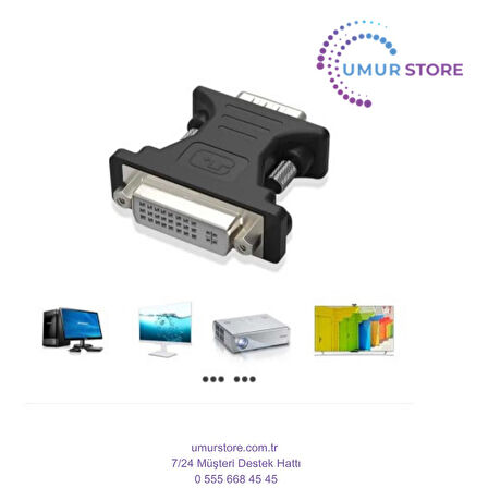 VGA DVI Çevirici VGA Erkek DVI Dişi 15 Pin VGA Erkek 24+5 Dişi DVI Çevirici
