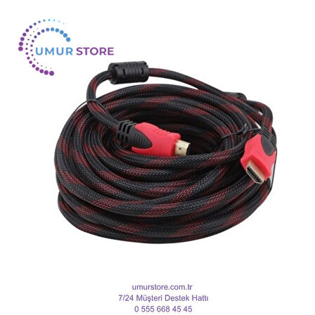 HDMI To HDMI 10 mt Örgülü HDMI Kablo