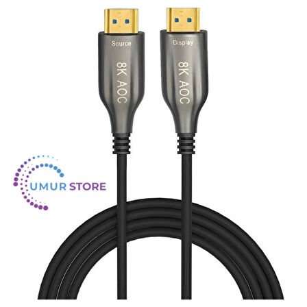 40 Metre - Aoc Fiber HDMI 2.1 Kablo - 48GBPS, 8K@60Hz, 4K@120Hz, 4K@60Hz, Earc, D-Hdr, Dolby Vision