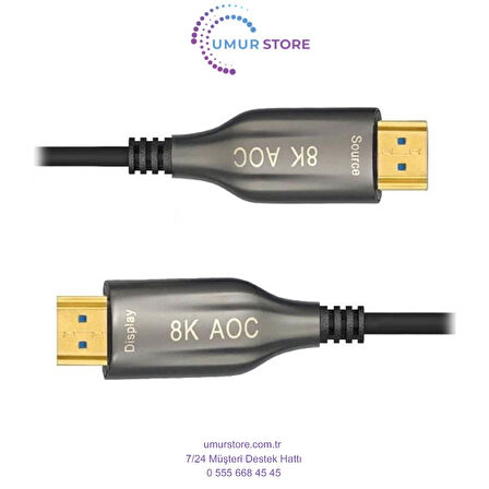 40 Metre - Aoc Fiber HDMI 2.1 Kablo - 48GBPS, 8K@60Hz, 4K@120Hz, 4K@60Hz, Earc, D-Hdr, Dolby Vision