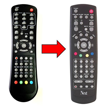 Next YE-2000 HD Uydu Alıcı Kumandası Muadil