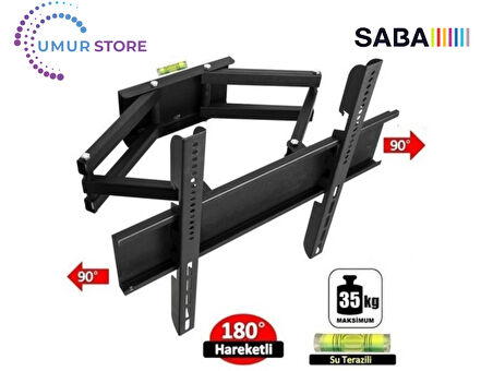 Saba SB50F350 50" Uydu Alıcılı Full HD Smart 32”- 55” Çift Kollu Hareketli Lcd Led Tv Askı Aparat