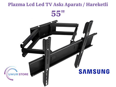 Samsung 55Q60D 55" 4K UHD QLED 138/139/140 Ekran Lcd Led TV Hareketli Duvar Askı Aparatı