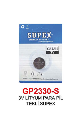 3V LİTYUM PARA PİL TEKLİ SUPEX 2330-S