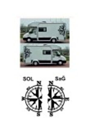 Pusula Oto Sticker 2 Adet Sağ-Sol 50*30 Cm