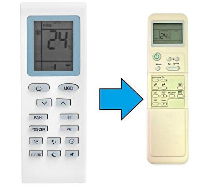 Seg-Regal-Vestel-Finlux Duvar Tipi Klima Kumandası-Resimde Sağdaki Gönderilir