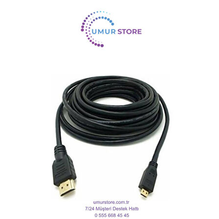 10 Metre Micro HDMI Kablo 10M Mikro HDMI Micro Hdmi To Hdmi Telefonlara Olmaz