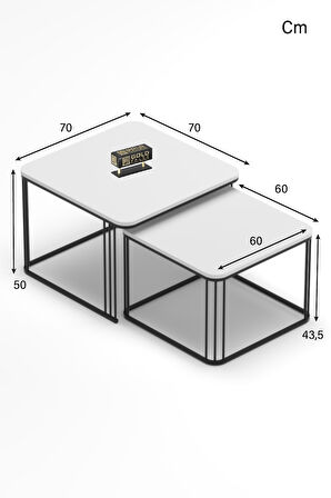 Orta Sehpa İkili Alize Beyaz