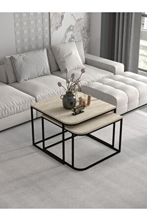 Orta Sehpa Damla İkili Lüx Traverten