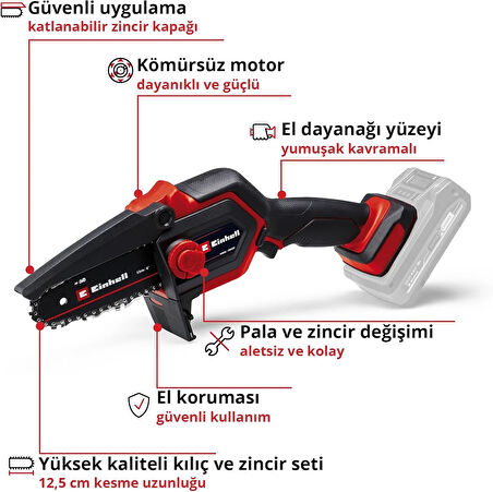 Einhell GE-PS 18/15 Li BL Tek Akülü 4 Ah Budama Testeresi