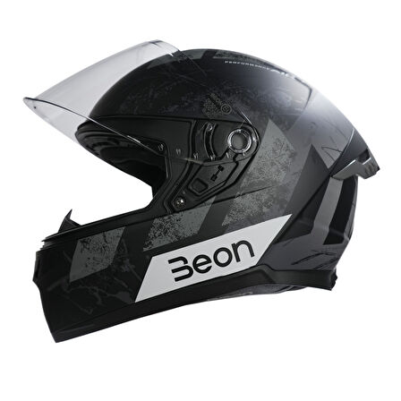 Beon B-507 Full Face Motosiklet Kaskı FF02 Siyah/Gri