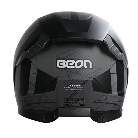 Beon B-507 Full Face Motosiklet Kaskı FF02 Siyah/Gri