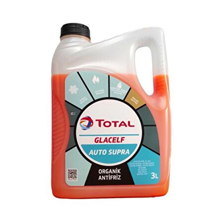 Total Glacelf Auto Supra 2F Organik Kırmızı Antifriz 3 Lt (Üretim Yılı - 2024)