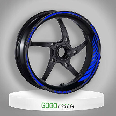 Gogo Reflektörlü Mavi Yamaha Racing Jant Şeridi 027