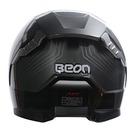 Beon B-507 Full Face Motosiklet Kaskı FF01 Gri/Siyah