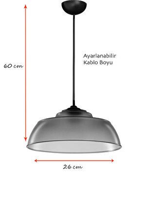 EvLight Oscar Füme Rengi Sarkıt Avize Yatak Odası Salon Mutfak Koridor Şık Lamba