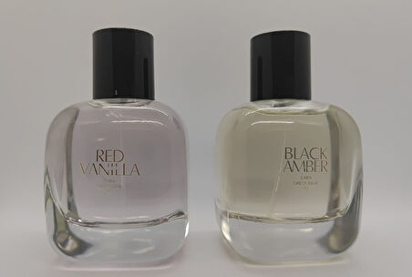 ZARA RED VANILLA EDT 90 ML + ZARA BLACK AMBER EDT 90 ML (3,0 FL. OZ). KADIN PARFÜM SETİ 2X90 ML (İNDİRİM ŞEHRİ)