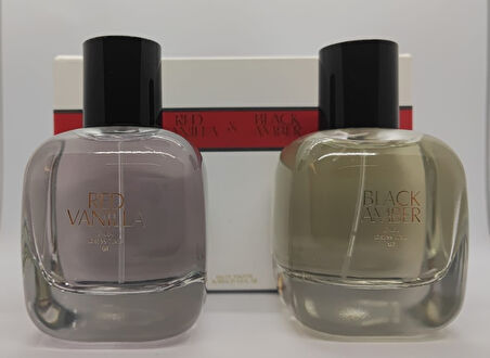 ZARA RED VANILLA EDT 90 ML + ZARA BLACK AMBER EDT 90 ML (3,0 FL. OZ). KADIN PARFÜM SETİ 2X90 ML (İNDİRİM ŞEHRİ)