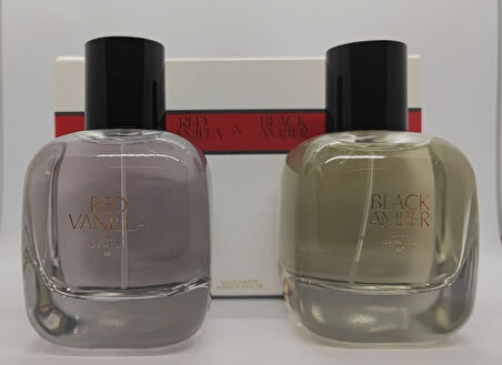 ZARA RED VANILLA EDT 90 ML + ZARA BLACK AMBER EDT 90 ML (3,0 FL. OZ). KADIN PARFÜM SETİ 2X90 ML (İNDİRİM ŞEHRİ)