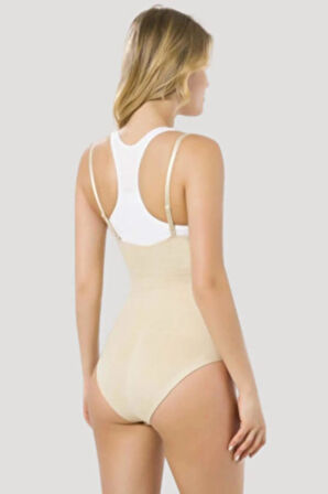 Kadın Ten Seamless Göğsü Açık Slip Korse 2023