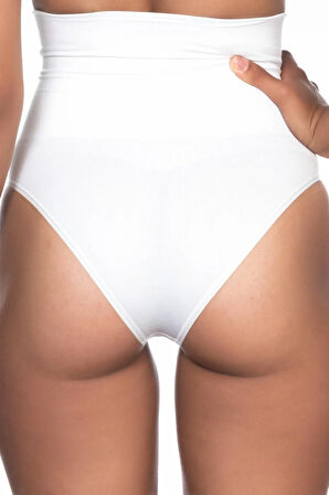 Kadın Beyaz Çift Kat Iz Yapmaz Külot Korse 2039b