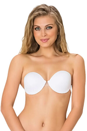 Kadın Ekru Sırtı Şeffaf Destekli Sütyen 722